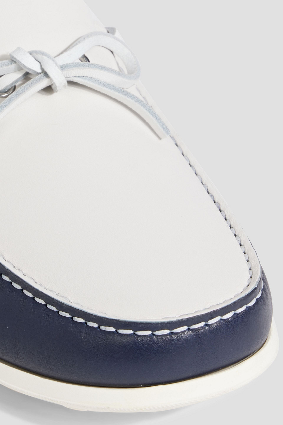 Ferragamo Marlin Color-block Leather Boat Shoes In White