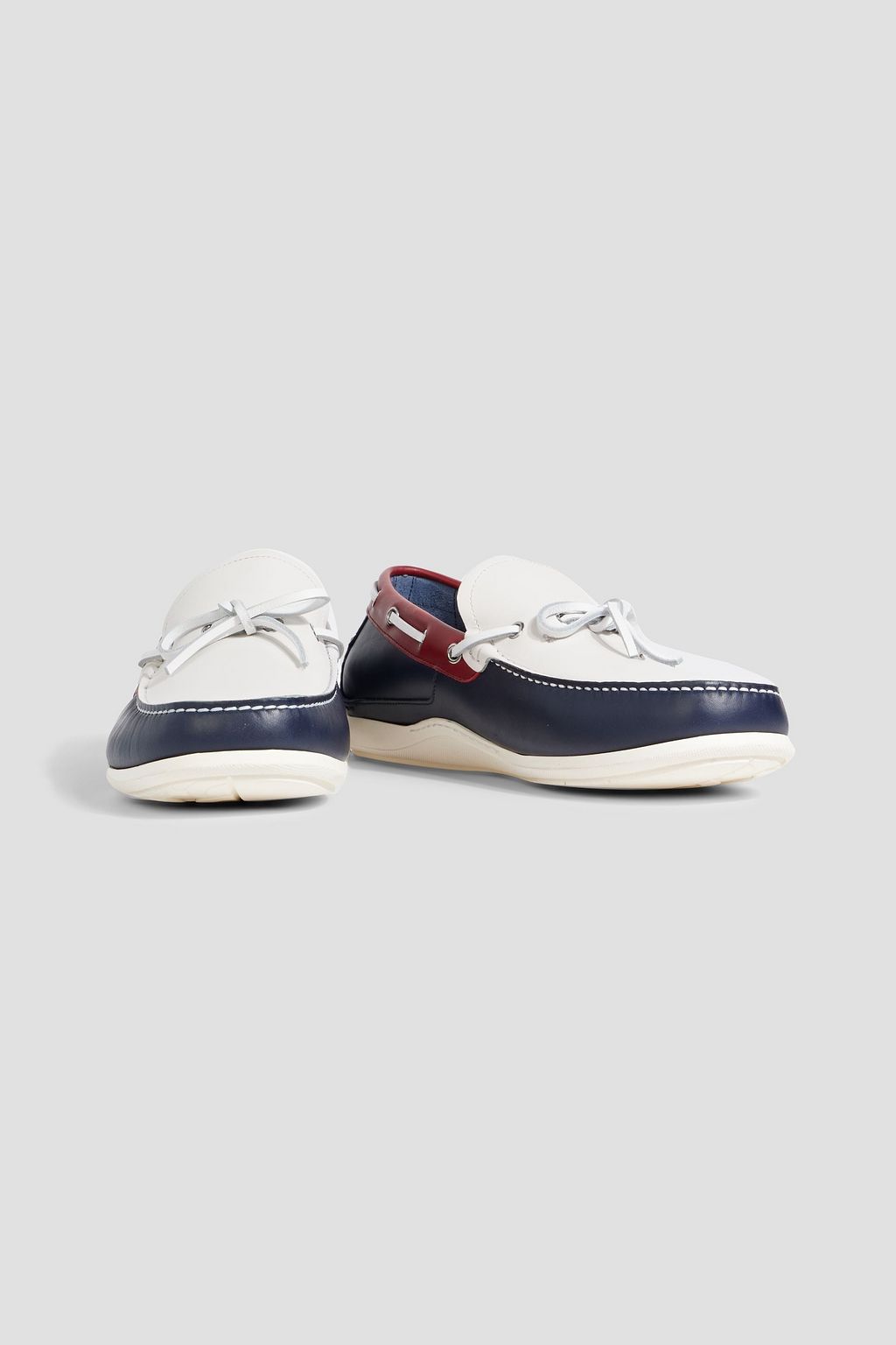 FERRAGAMO Marlin color-block leather boat shoes