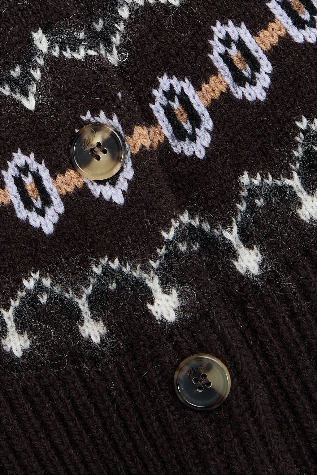 KHAITE Michaela ribbed Fair Isle cashmere-blend cardigan