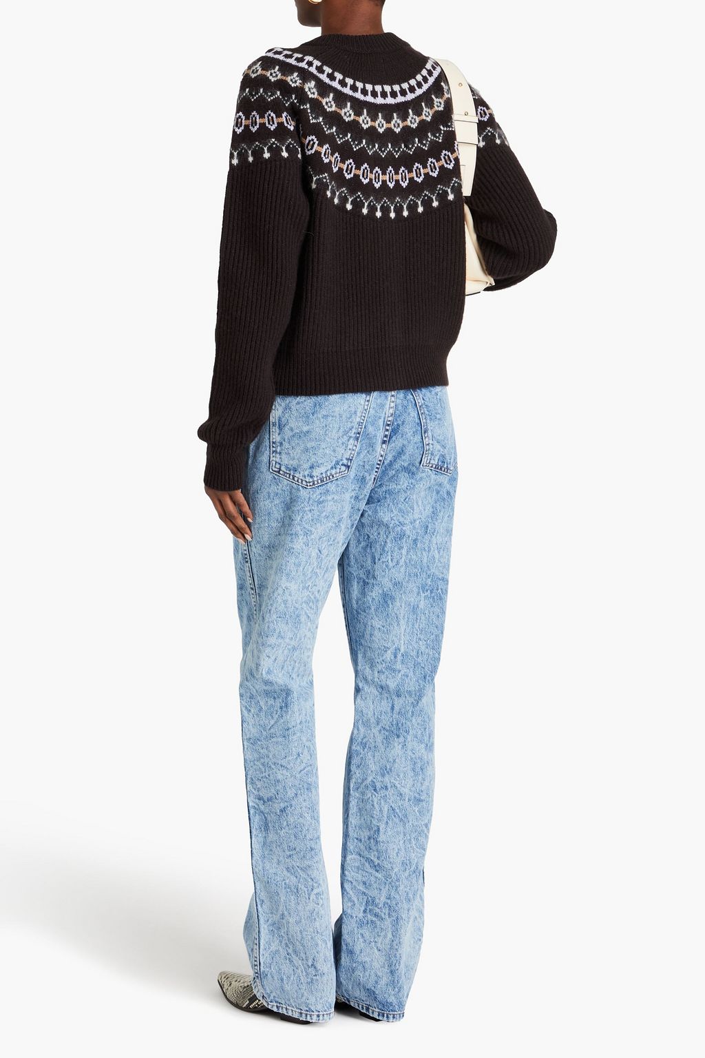 KHAITE Michaela ribbed Fair Isle cashmere-blend cardigan