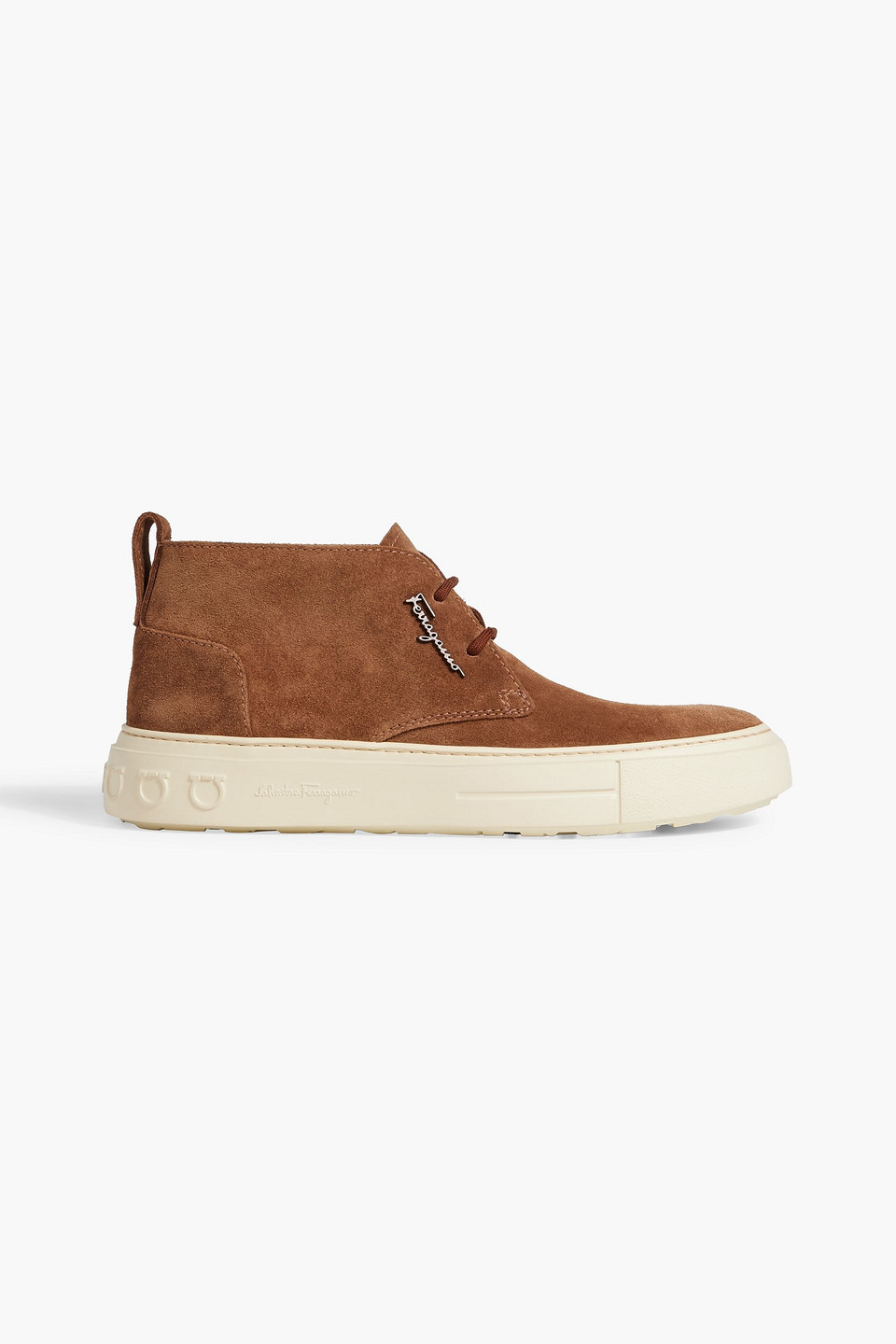 ferragamo - montgomery suede desert boots - brown - us 7