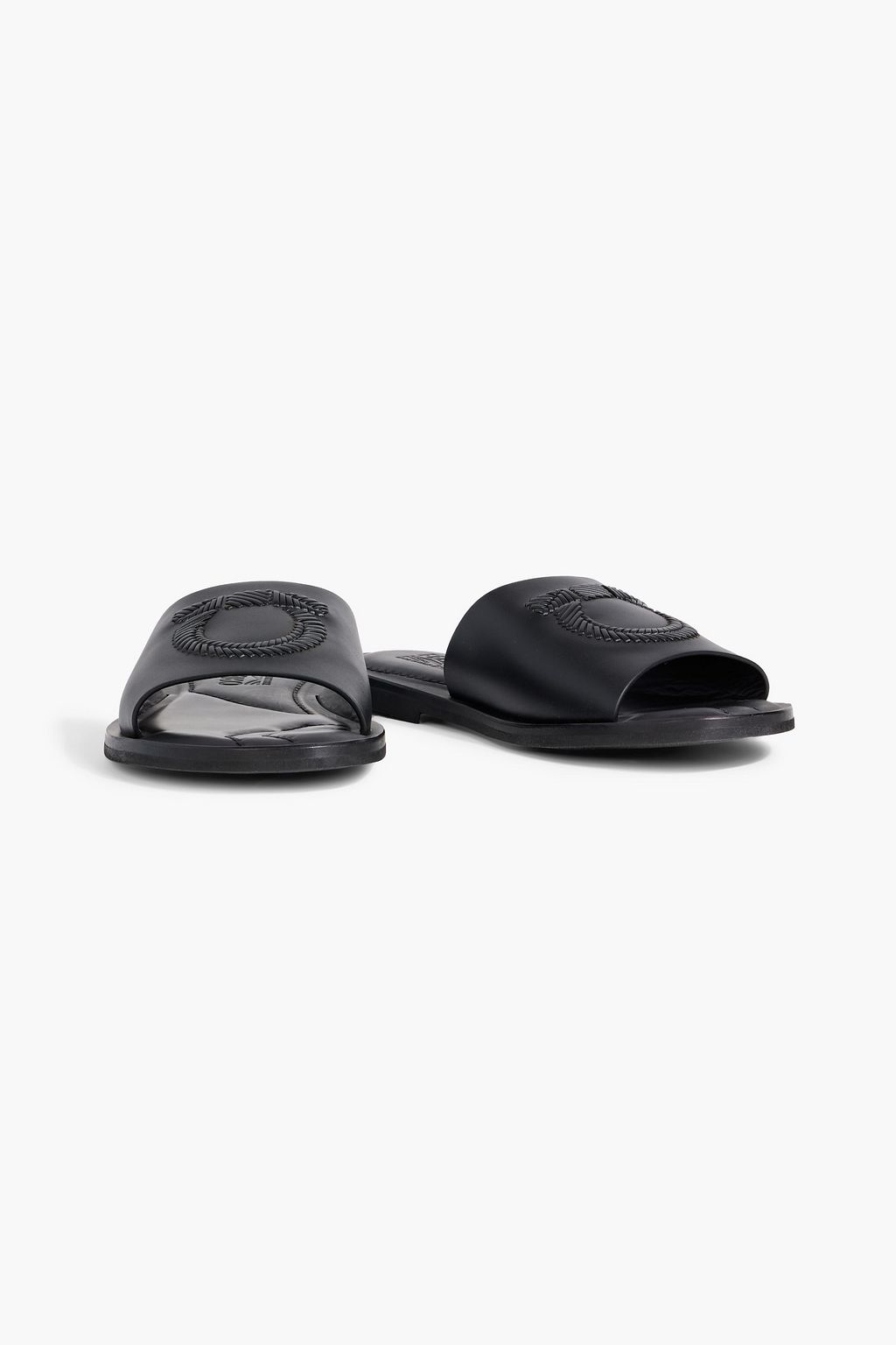 FERRAGAMO Lionel whipstitched leather slides