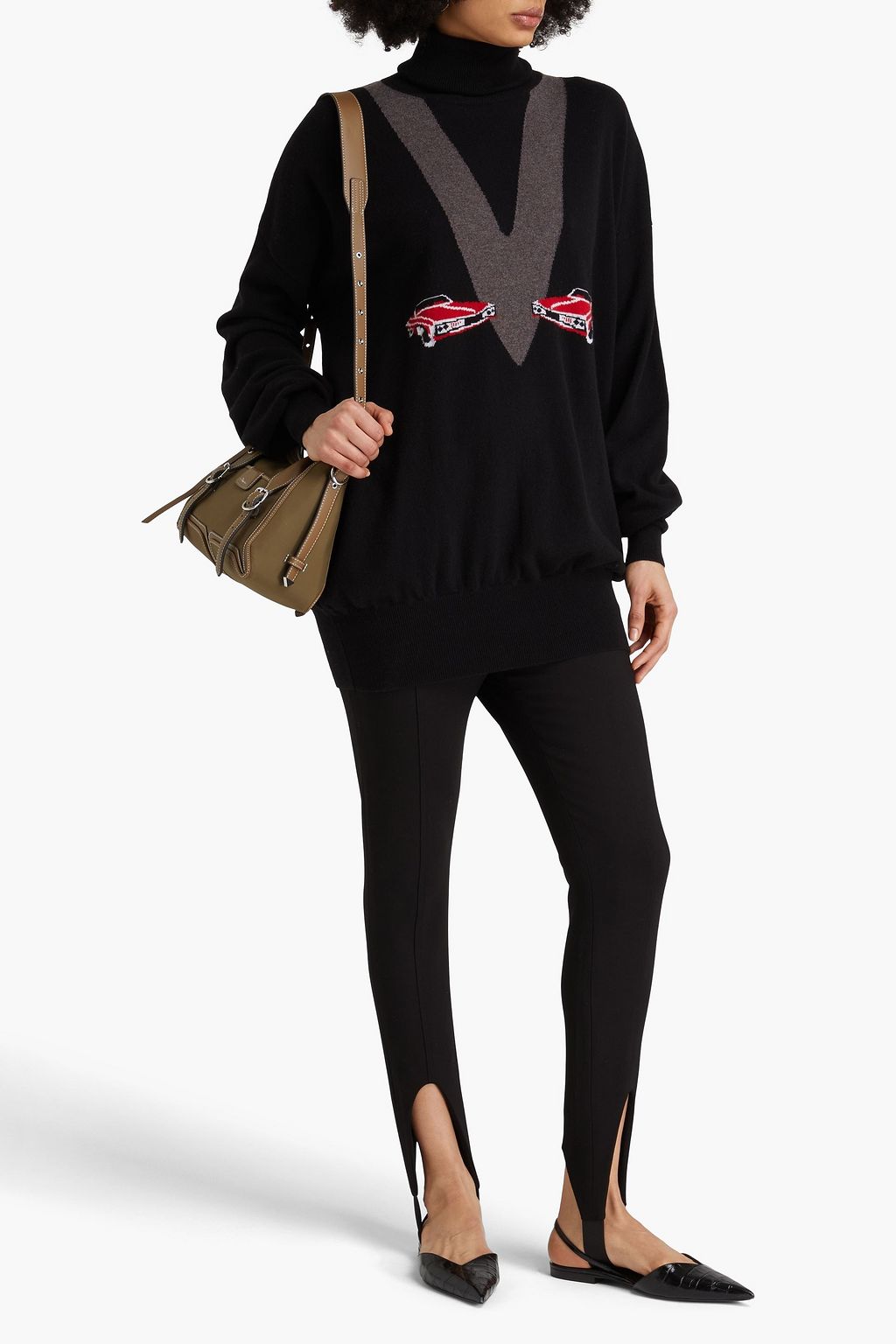 KHAITE Esmal intarsia cashmere turtleneck sweater