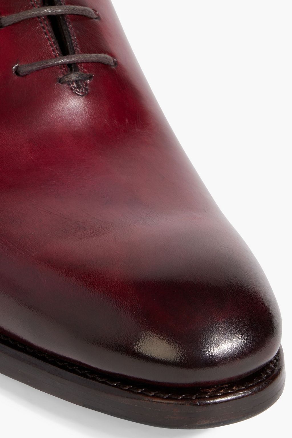 FERRAGAMO Barclay burnished leather Oxford shoes