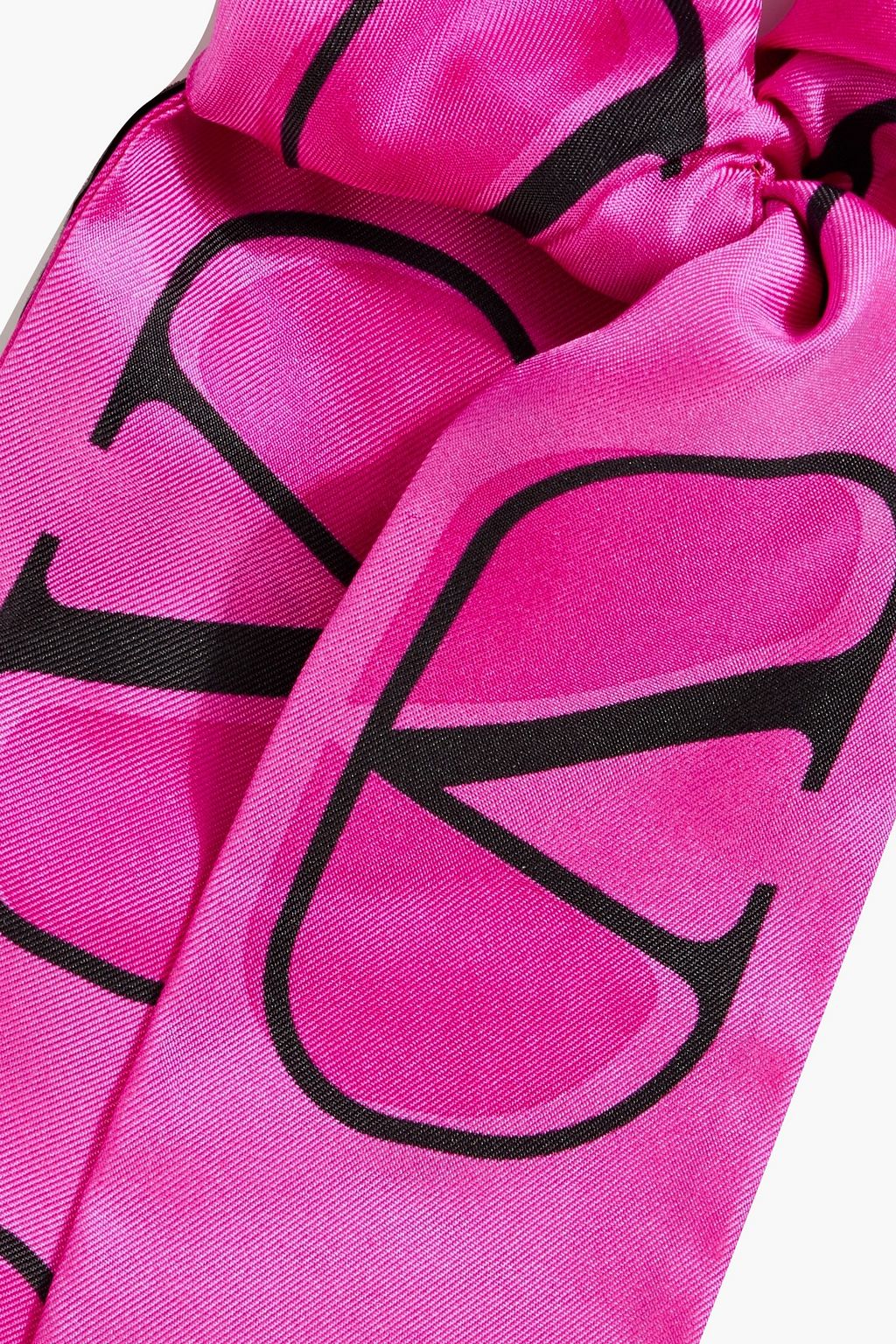 VALENTINO GARAVANI Logo-print silk-twill hair tie