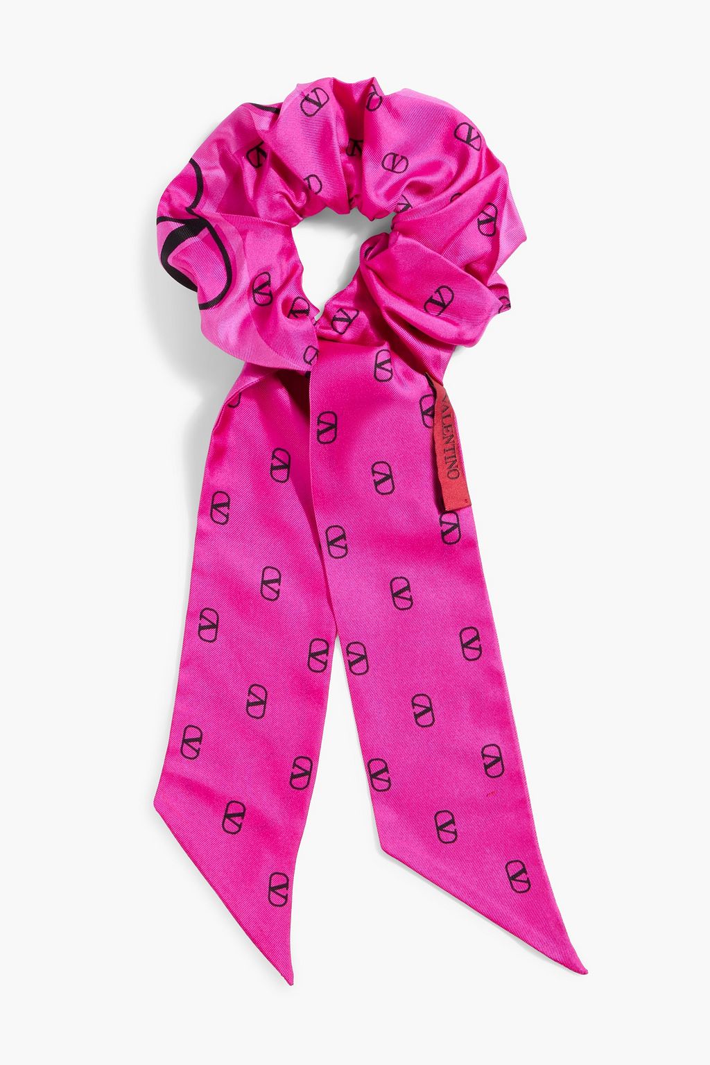 VALENTINO GARAVANI Logo-print silk-twill hair tie