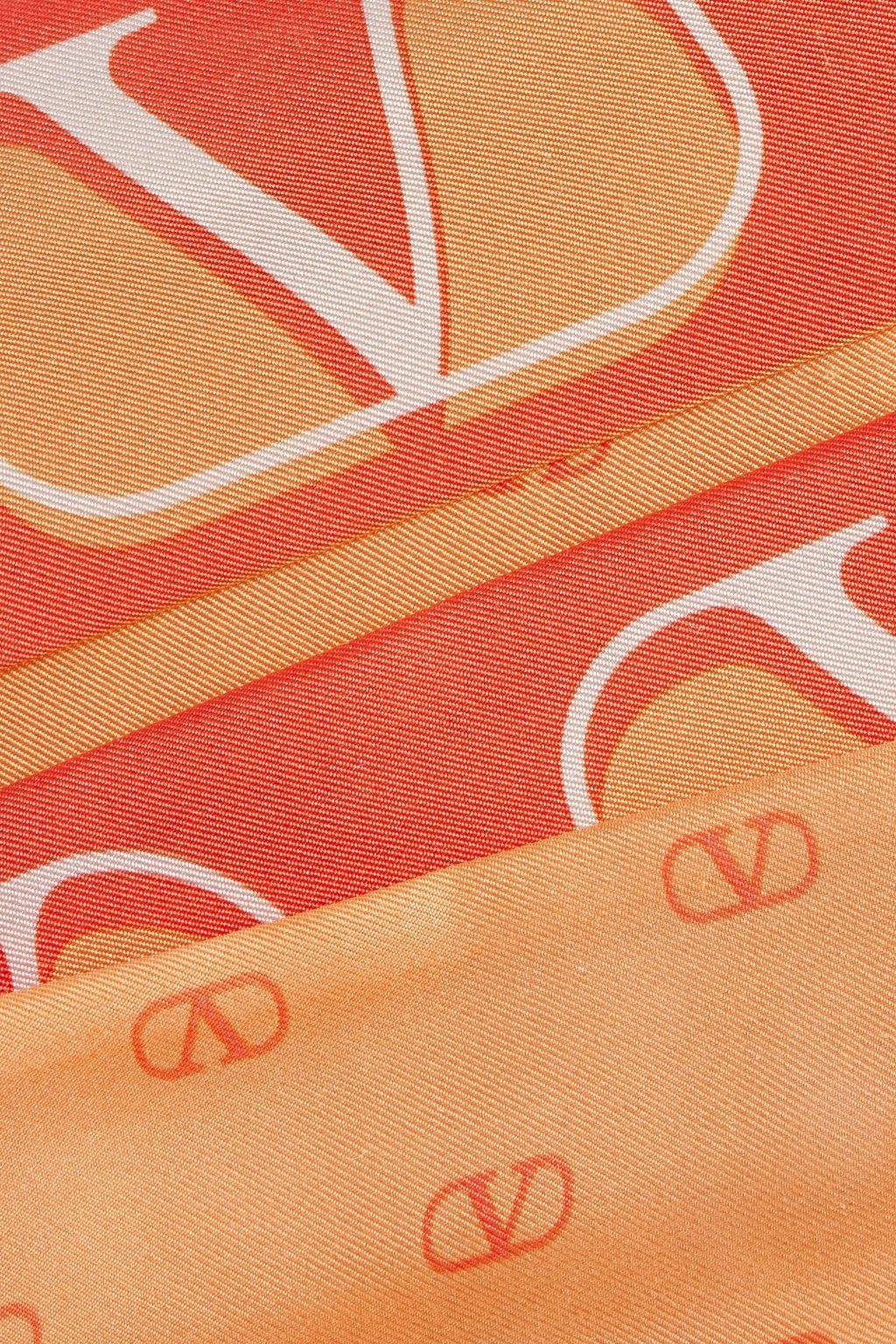 VALENTINO GARAVANI Logo-print silk-twill scarf