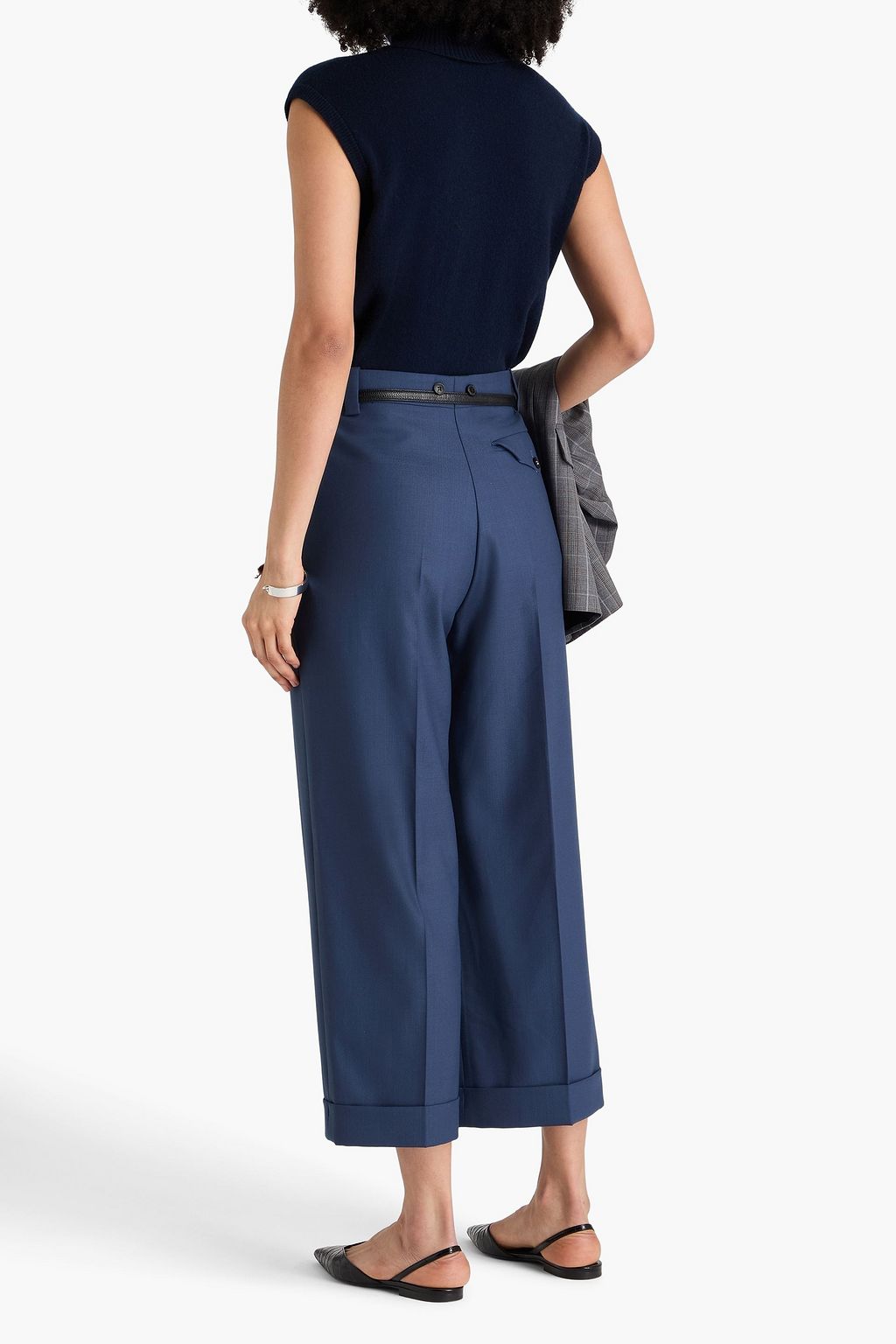 VICTORIA BECKHAM Cropped twill straight-leg pants