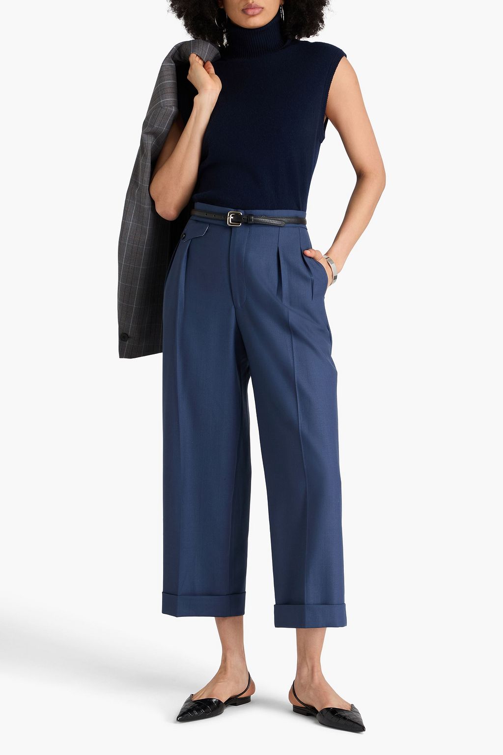 VICTORIA BECKHAM Cropped twill straight-leg pants