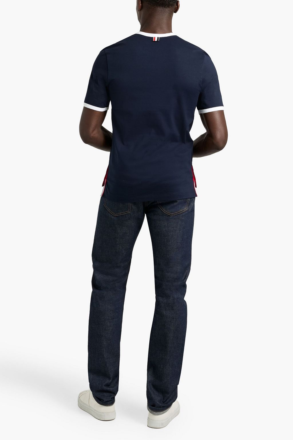 THOM BROWNE Appliquéd cotton-jersey T-shirt