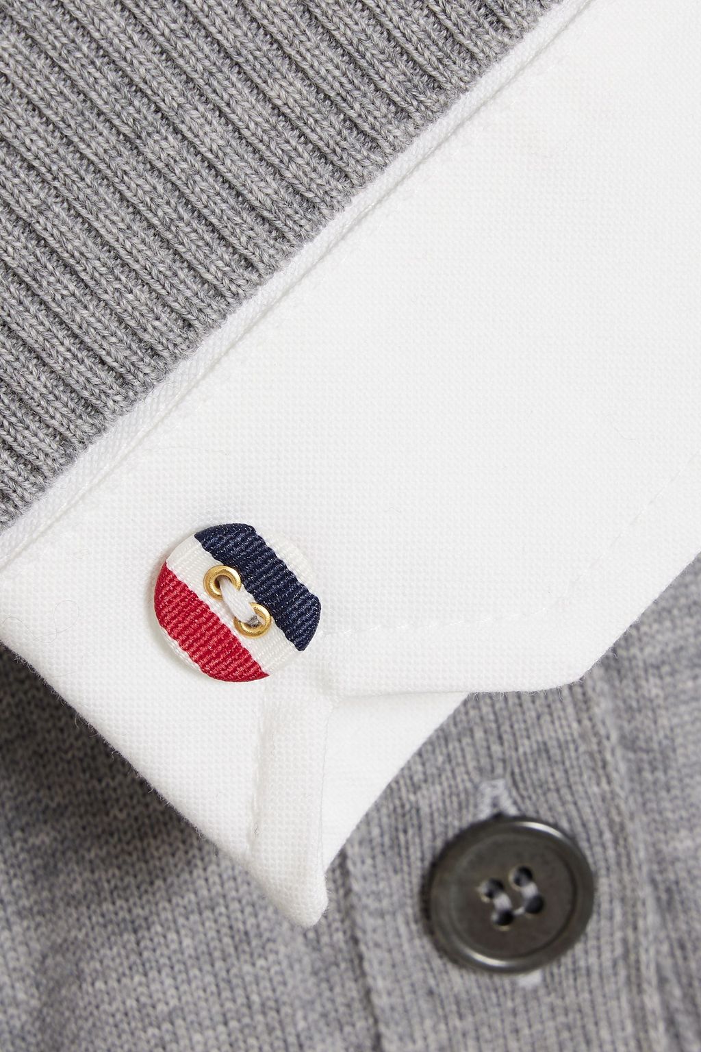 THOM BROWNE Merino wool and cotton Oxford midi shirt dress