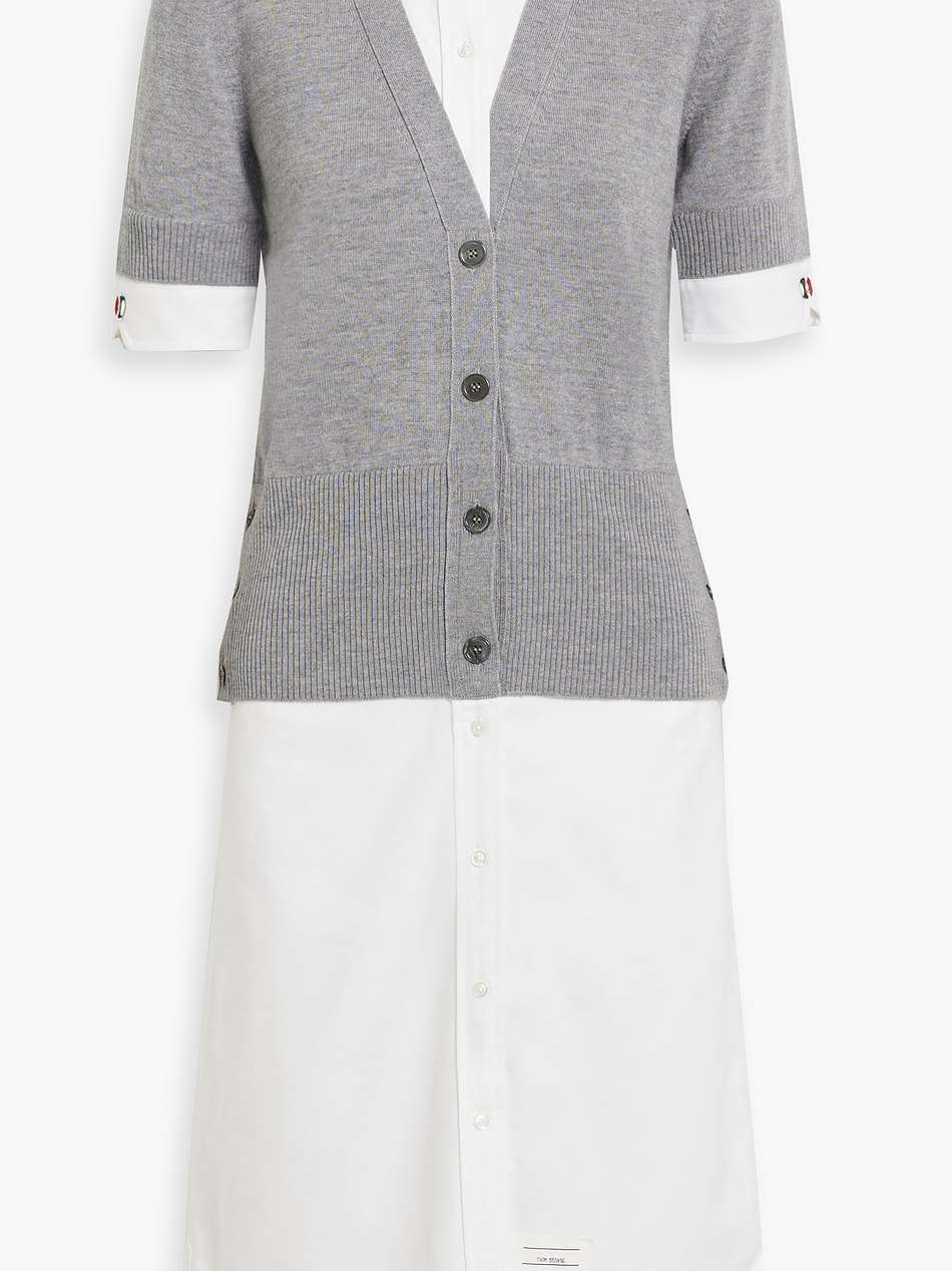 merino wool and cotton oxford midi shirt dress