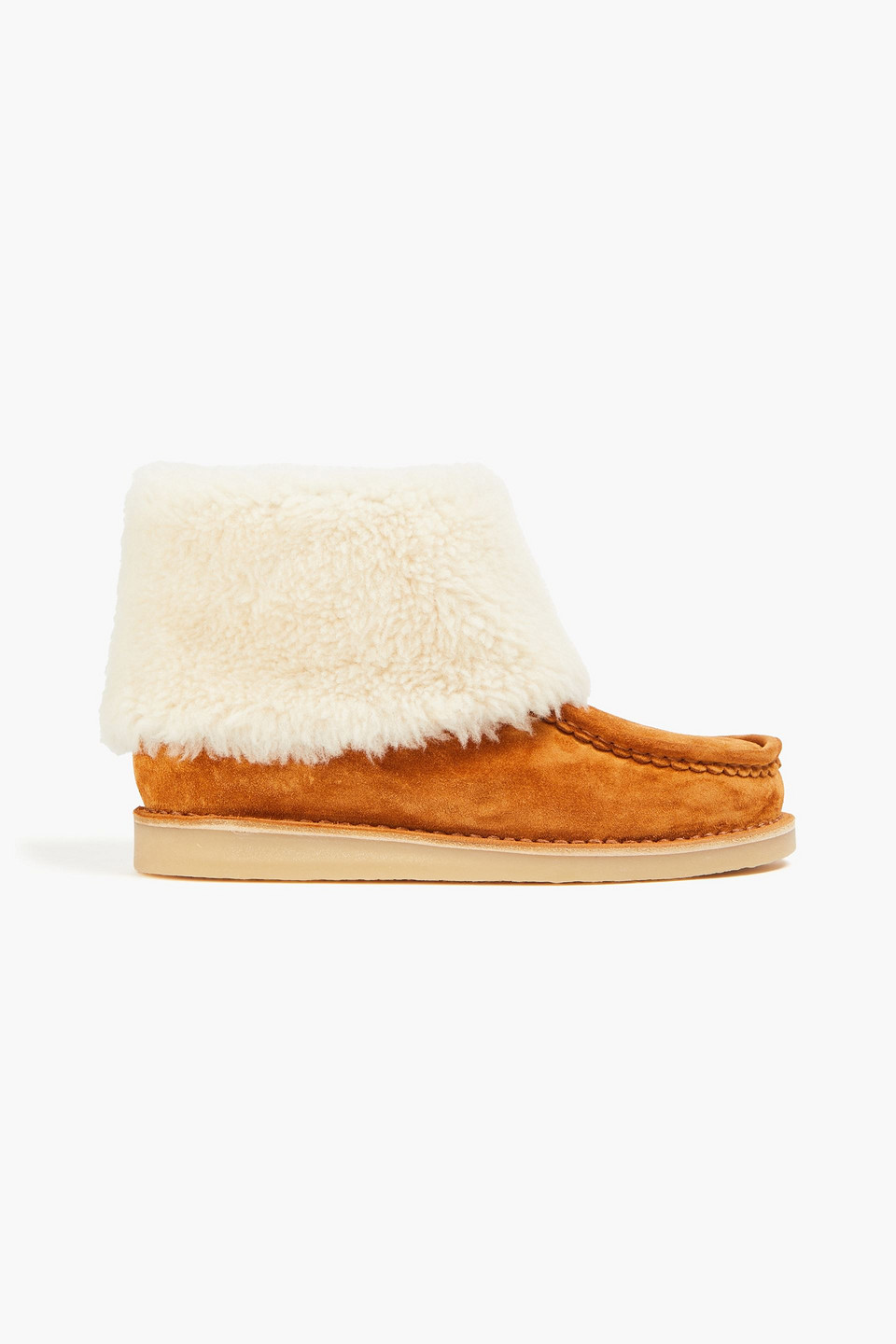 Chloé Jesse Shearling-lined Suede Ankle Boots In Tan