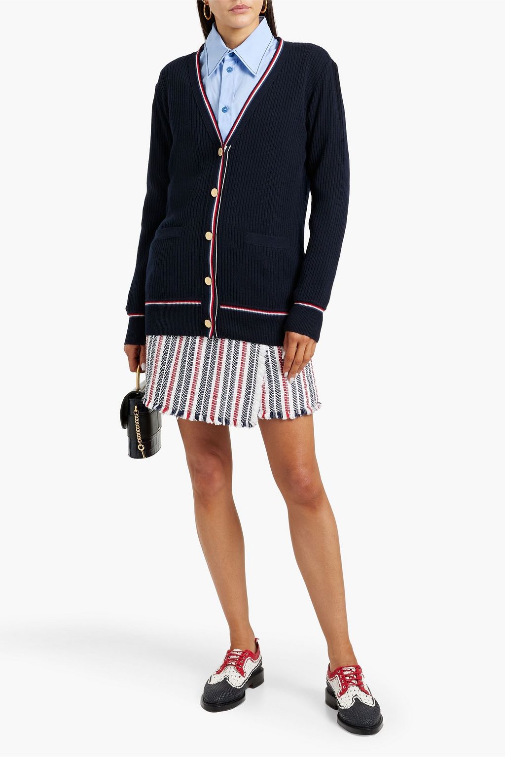 THOM BROWNE Ribbed cashmere cardigan