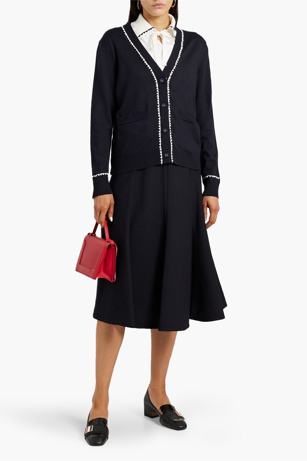 THOM BROWNE Silk and cotton-blend cardigan