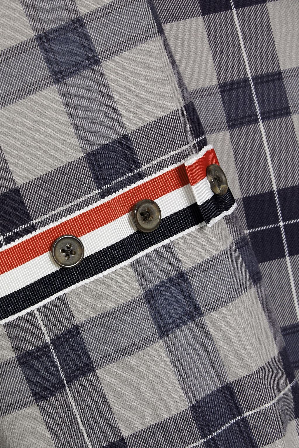 THOM BROWNE Oversized checked cotton-twill shirt