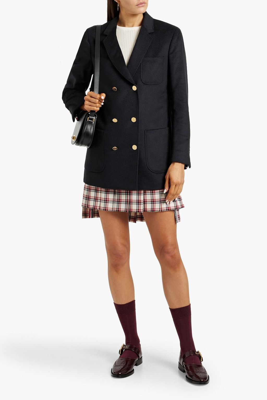 THOM BROWNE Double-breasted cashmere jacket