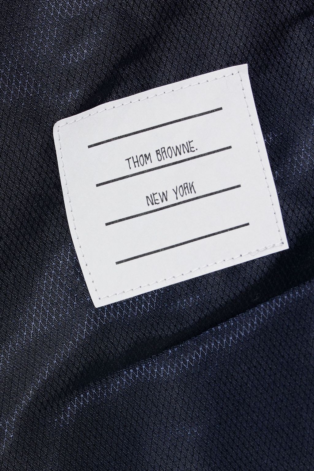 THOM BROWNE Striped shell hooded raincoat