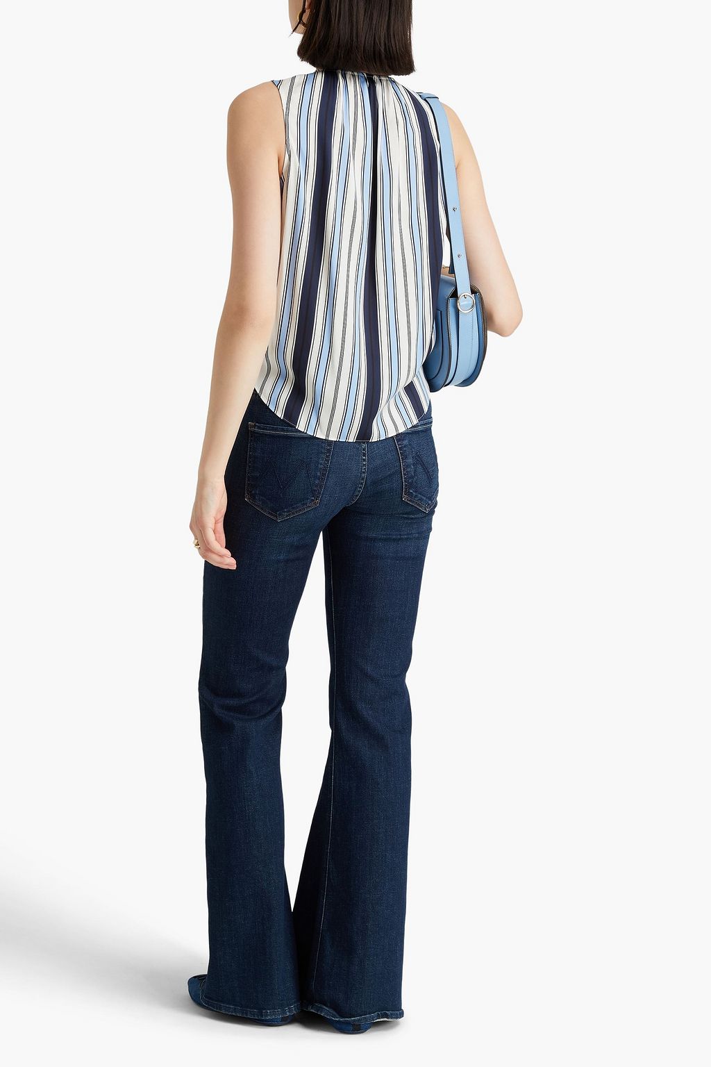 VERONICA BEARD Rahi striped silk-blend satin top