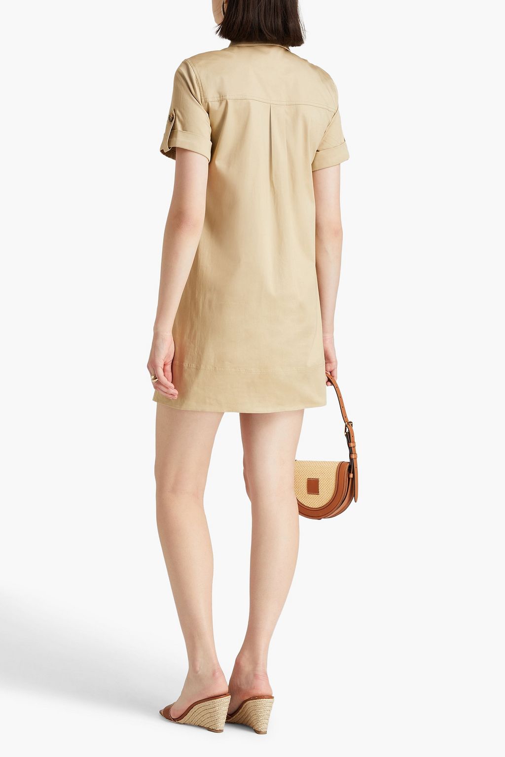 VERONICA BEARD Lucca cotton-blend sateen mini shirt dress