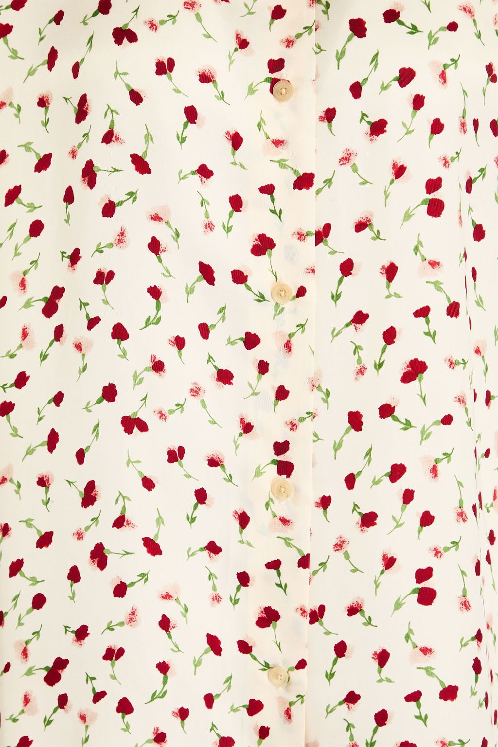 KHAITE Argo floral-print cupro-satin shirt