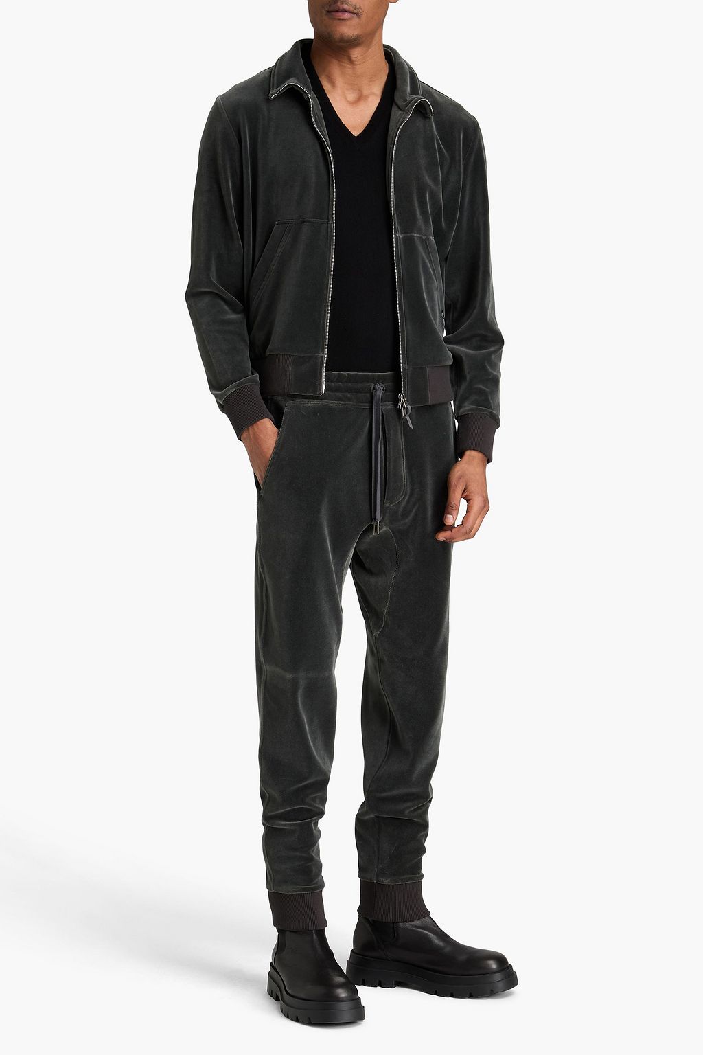 TOM FORD Cotton-blend velour sweatpants
