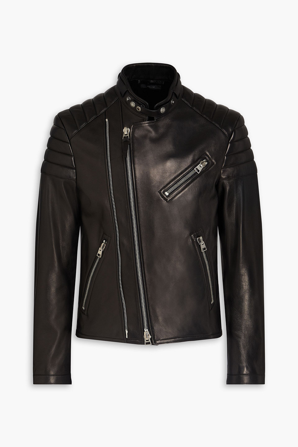 Tom Ford Leather Biker Jacket In Black