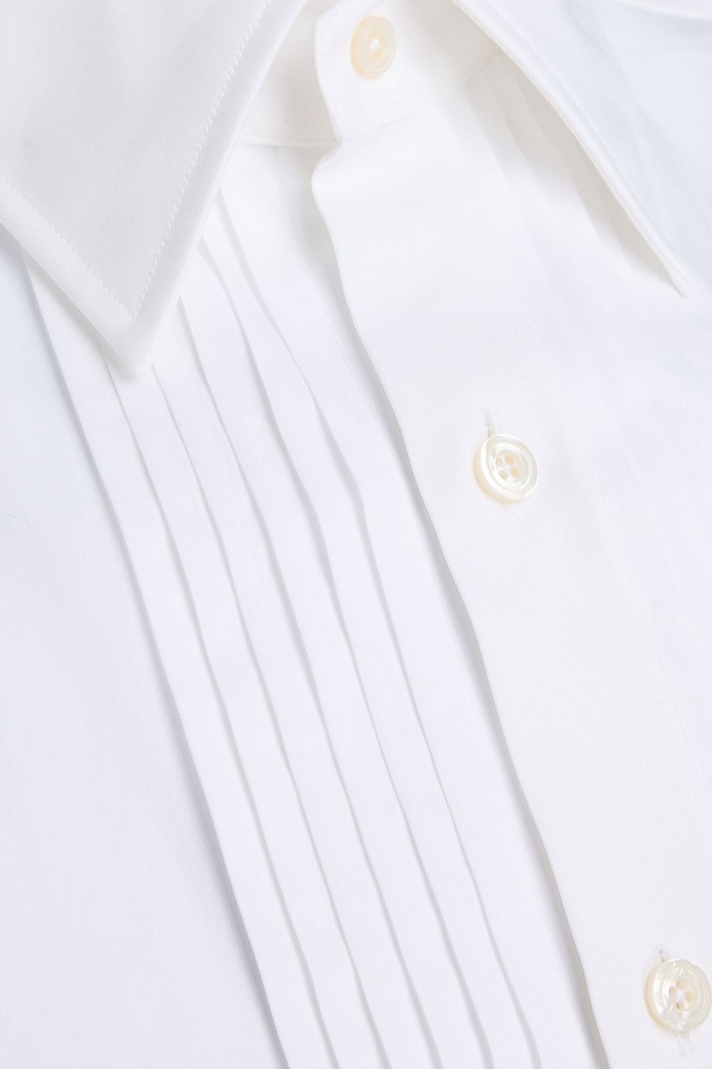 TOM FORD Pintucked cotton and silk-blend poplin shirt