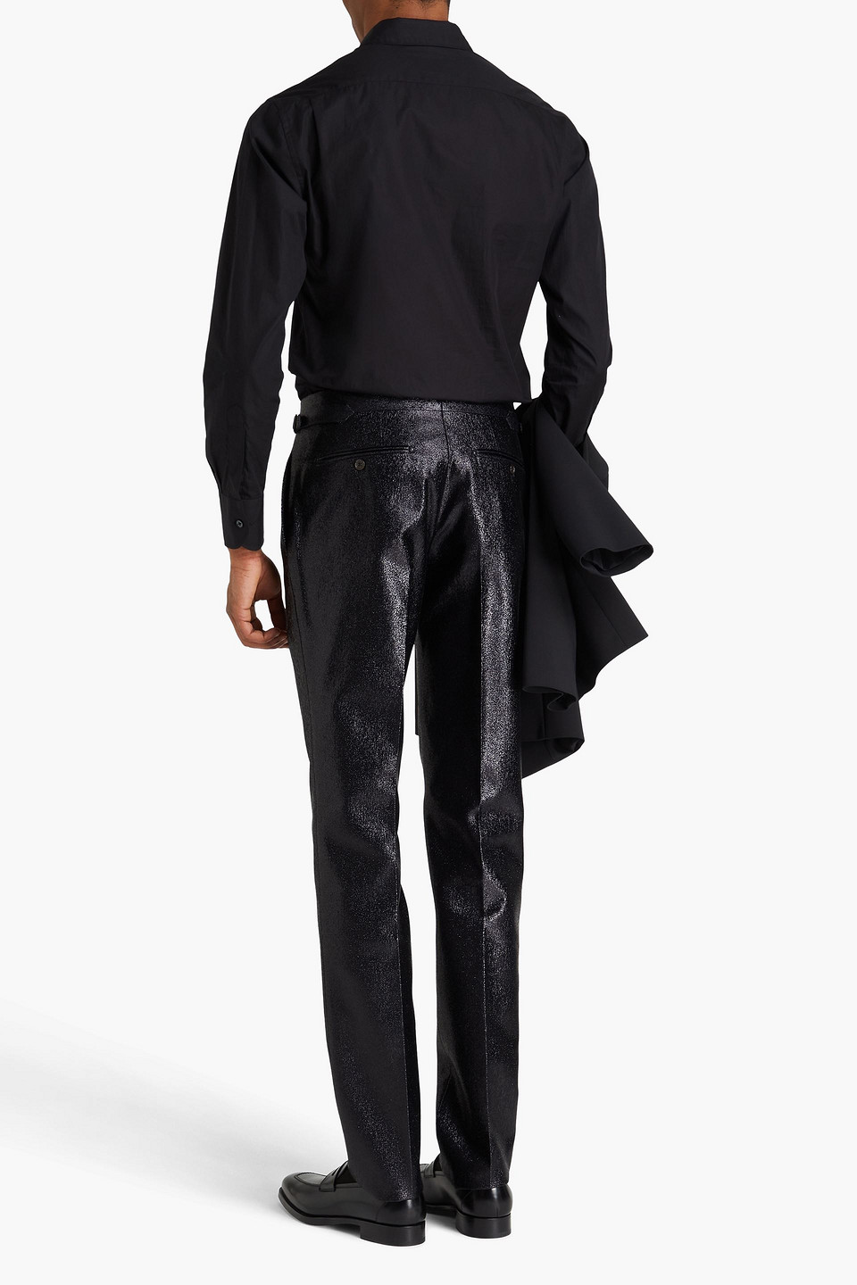  Tom Ford - Karottenhose Aus Lamé - Schwarz - It 46 