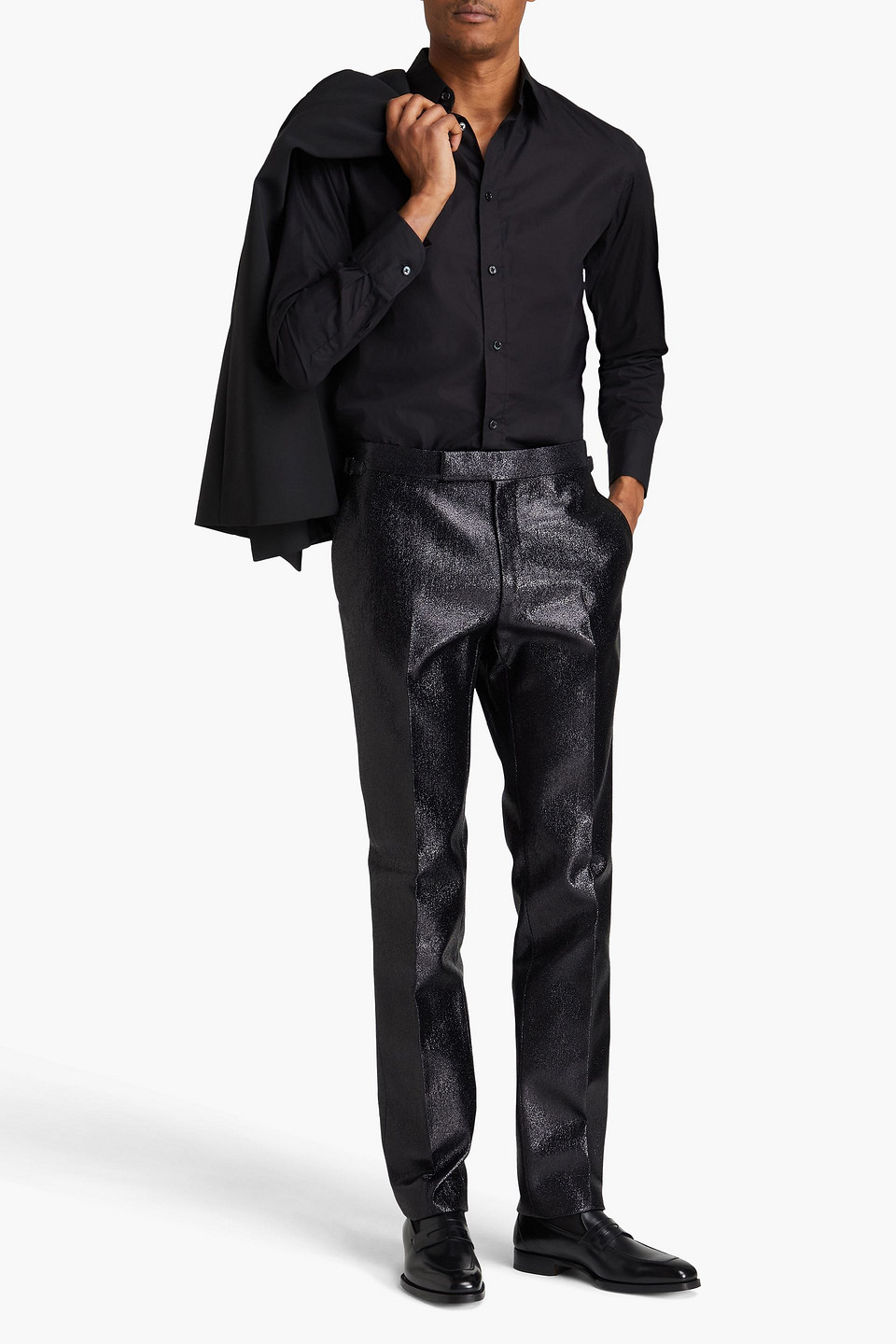  Tom Ford - Karottenhose Aus Lamé - Schwarz - It 46 