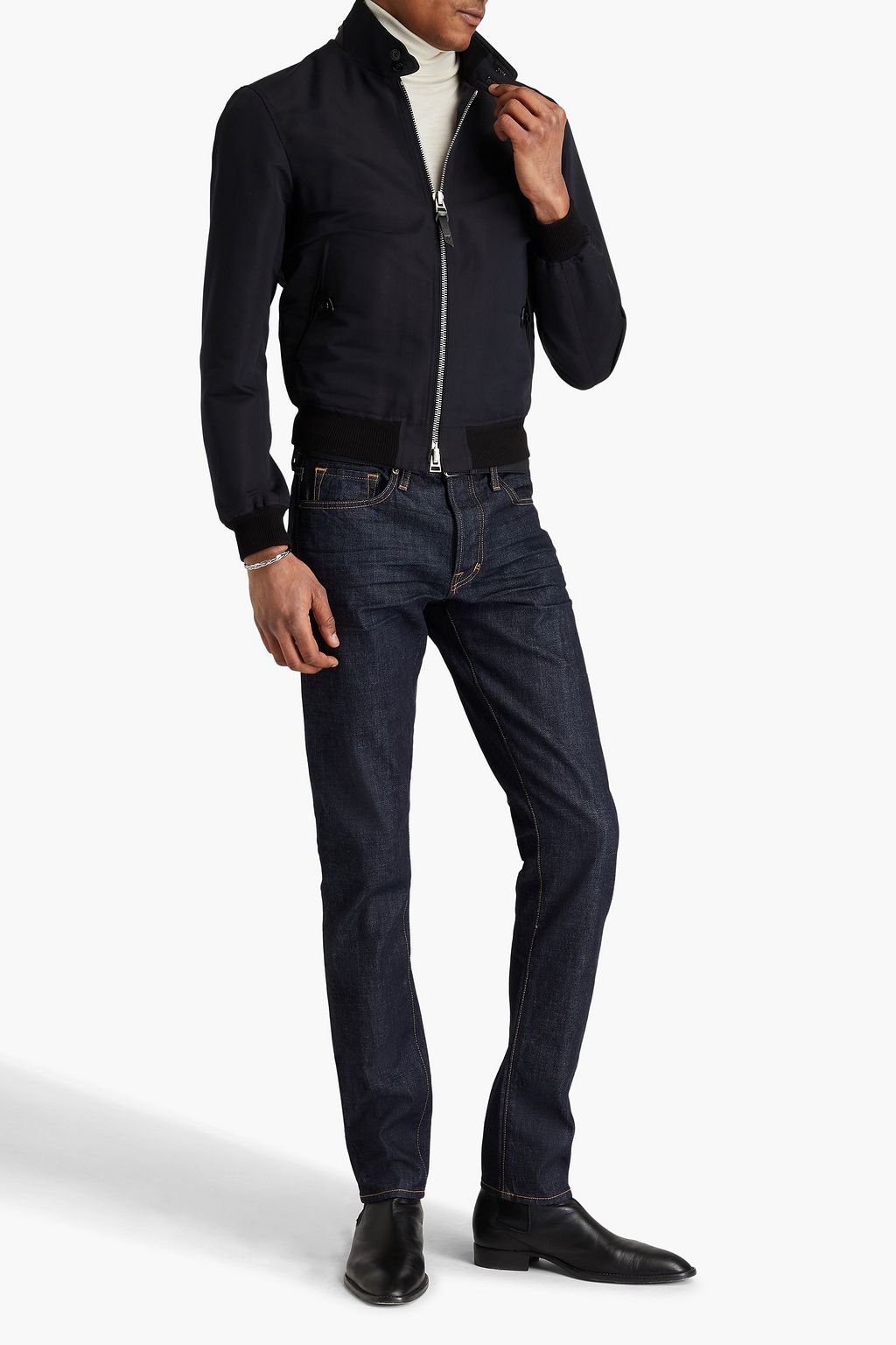 TOM FORD Cotton and silk-blend bomber jacket