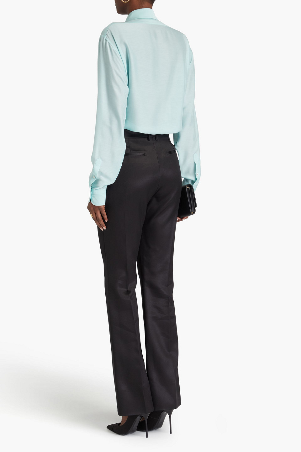  Tom Ford - Hemd Aus Habotai-seide Mit Biesen - Blau - It 48 