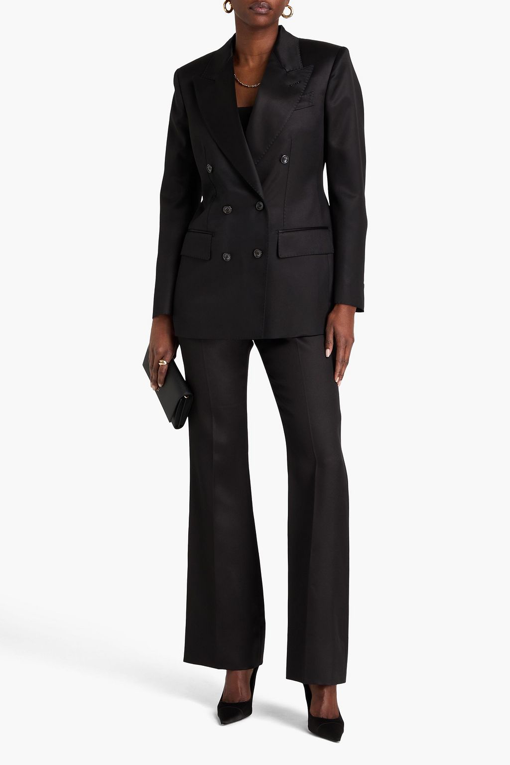 TOM FORD Doppelreihiger Blazer aus Mikado aus einer Woll-Seidenmischung