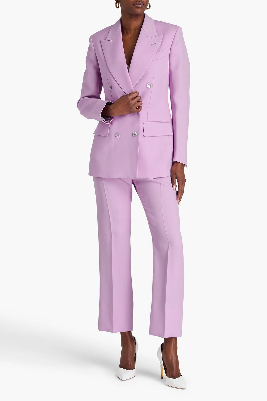 TOM FORD Double-breasted wool and silk-blend twill blazer