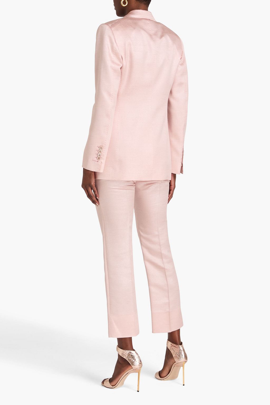 TOM FORD Doppelreihiger Blazer aus einer Wollmischung in Metallic-Optik