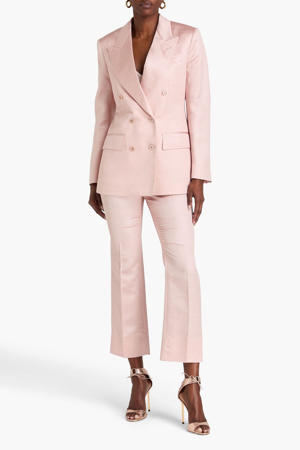 TOM FORD Doppelreihiger Blazer aus einer Wollmischung in Metallic-Optik