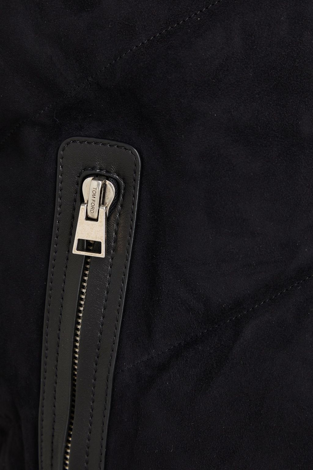 TOM FORD 퀼팅 스웨이드 & 리브 니트 다운 베스트