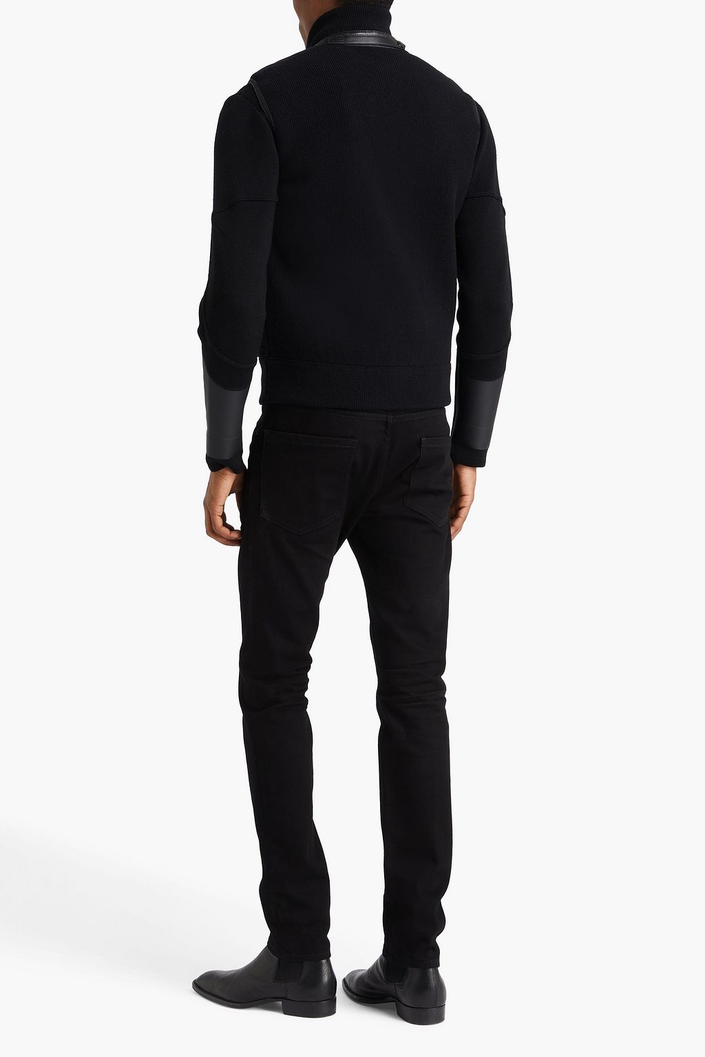 TOM FORD 퀼팅 스웨이드 & 리브 니트 다운 베스트