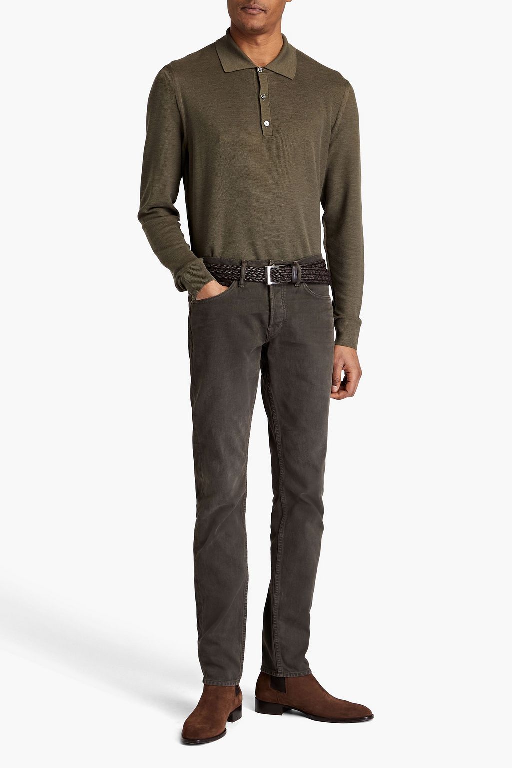 TOM FORD Poloshirt aus Piqué aus einer Seiden-Baumwollmischung