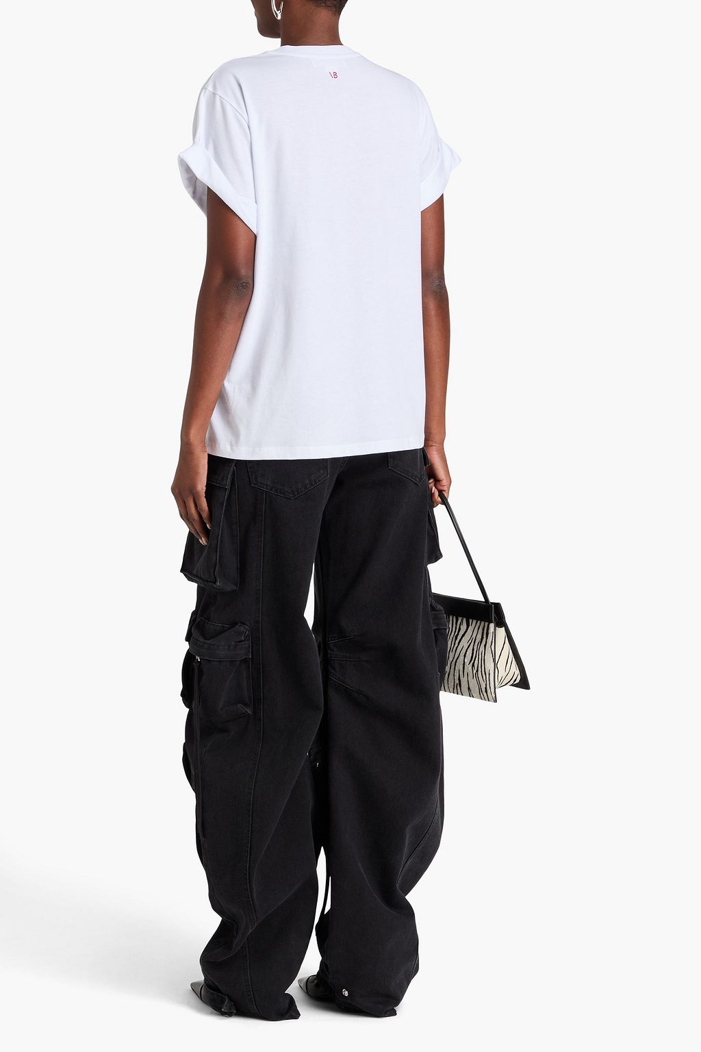 VICTORIA BECKHAM T-Shirt aus beflocktem Baumwoll-Jersey