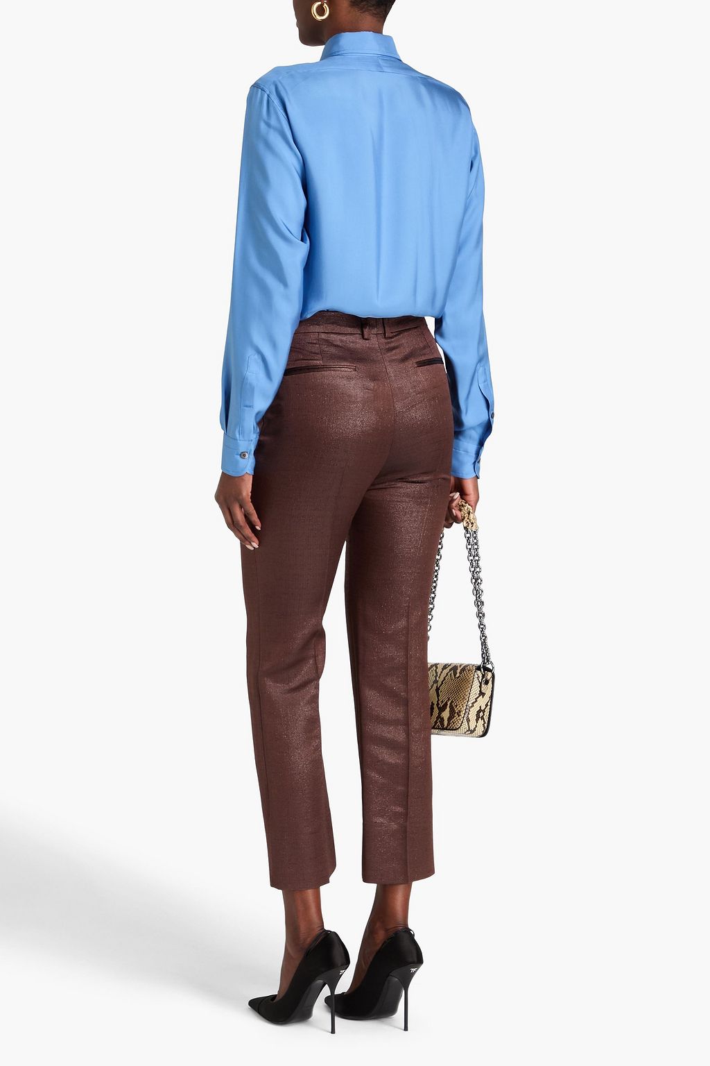 TOM FORD Hose mit geradem Bein aus einer Wollmischung in Metallic-Optik
