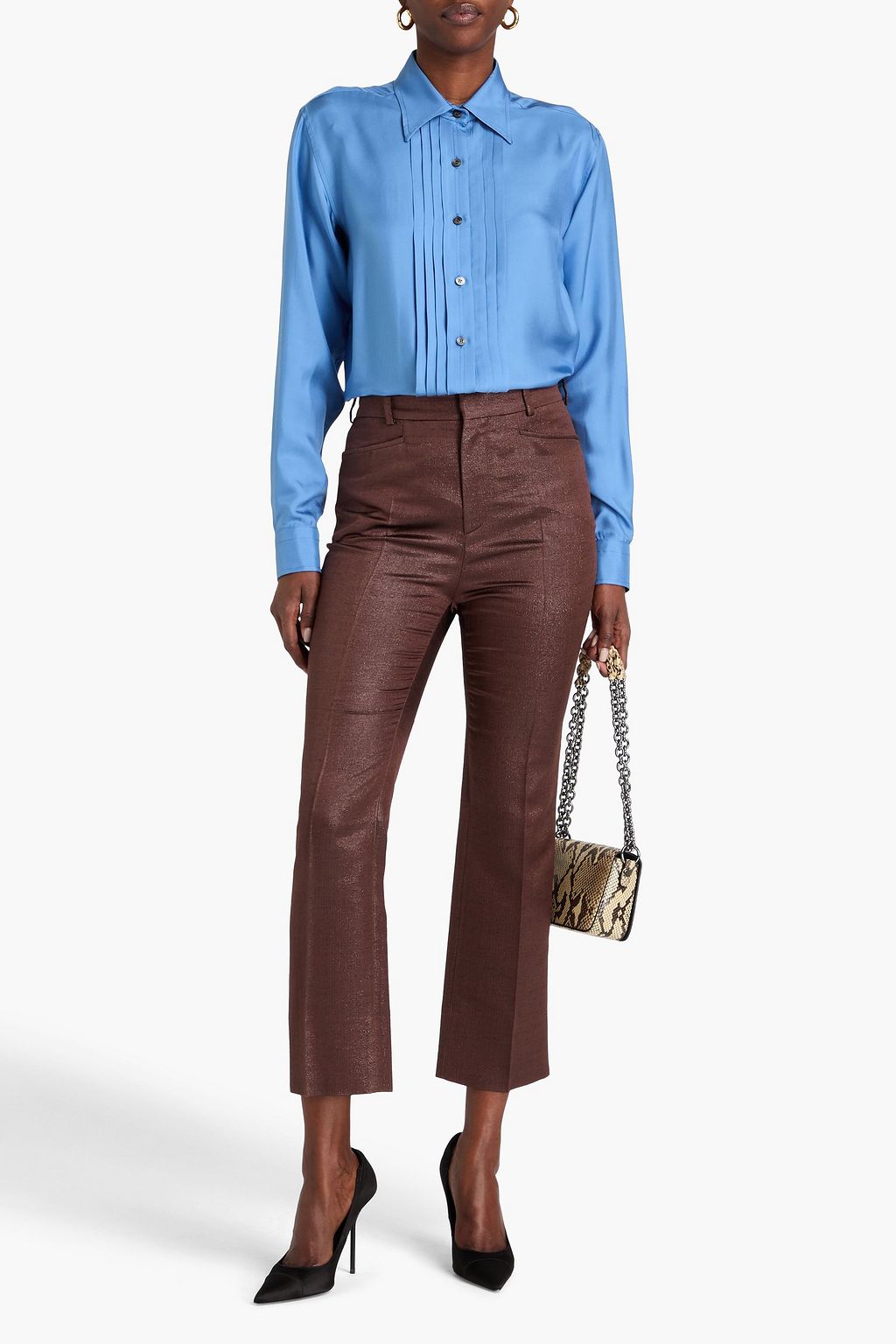 TOM FORD Hose mit geradem Bein aus einer Wollmischung in Metallic-Optik