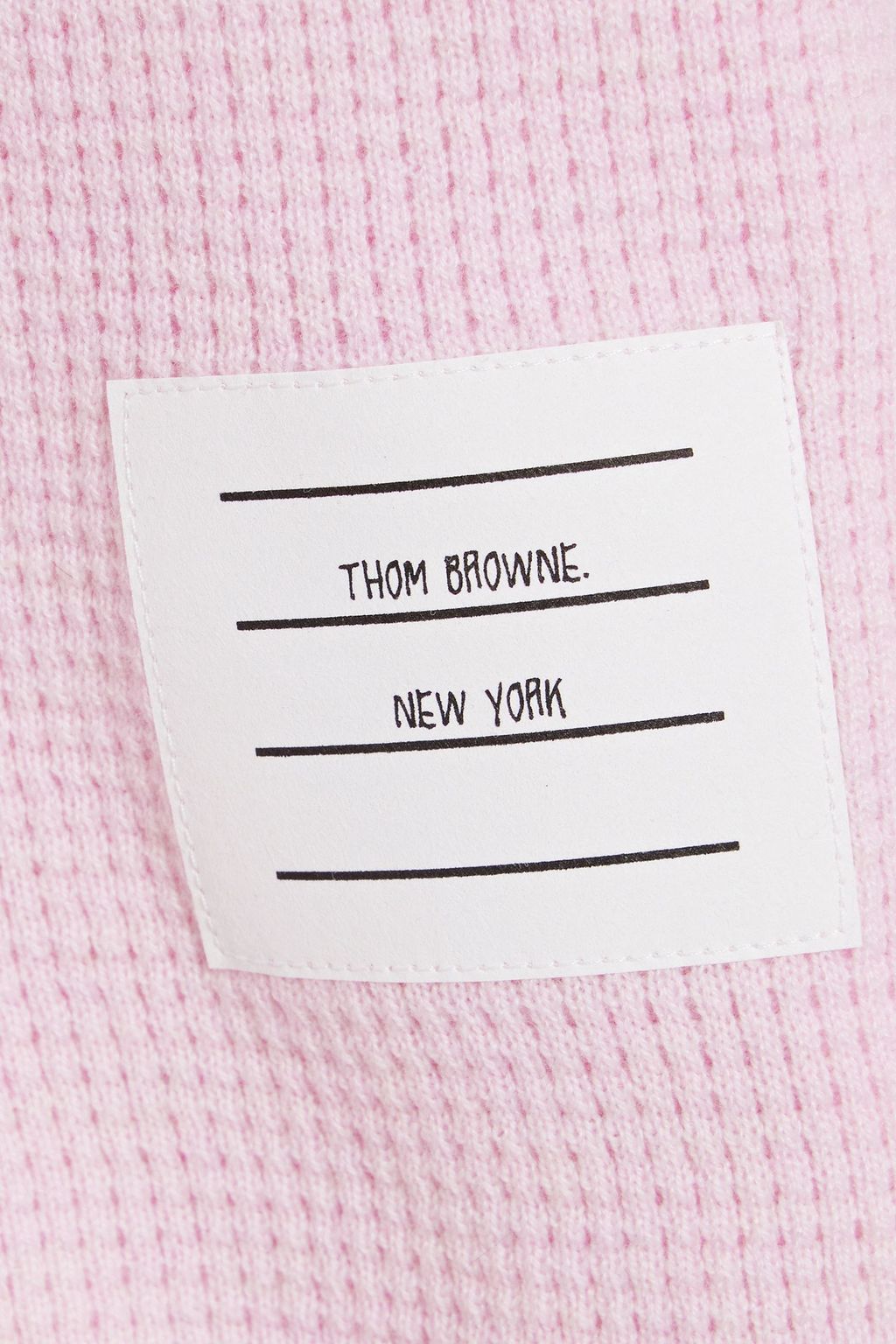 THOM BROWNE Striped waffle-knit cashmere and wool-blend sweater