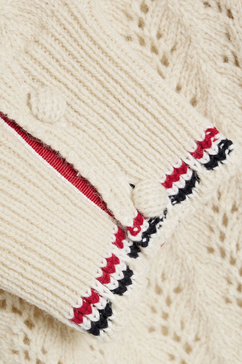 THOM BROWNE Pointelle-knit wool, mohair and cotton-blend cardigan