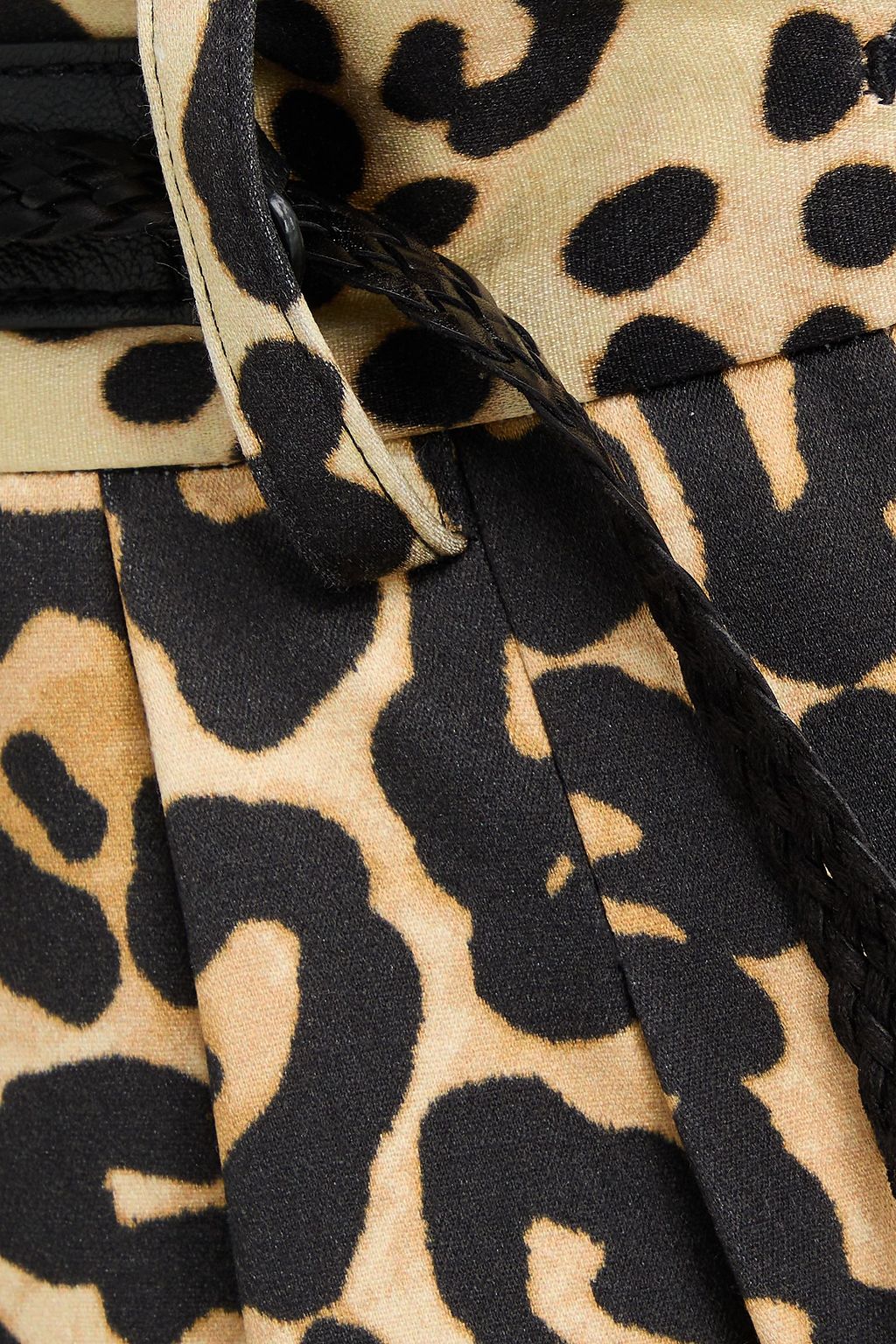 TOM FORD Leopard-print cotton and silk-blend satin wide-leg pants