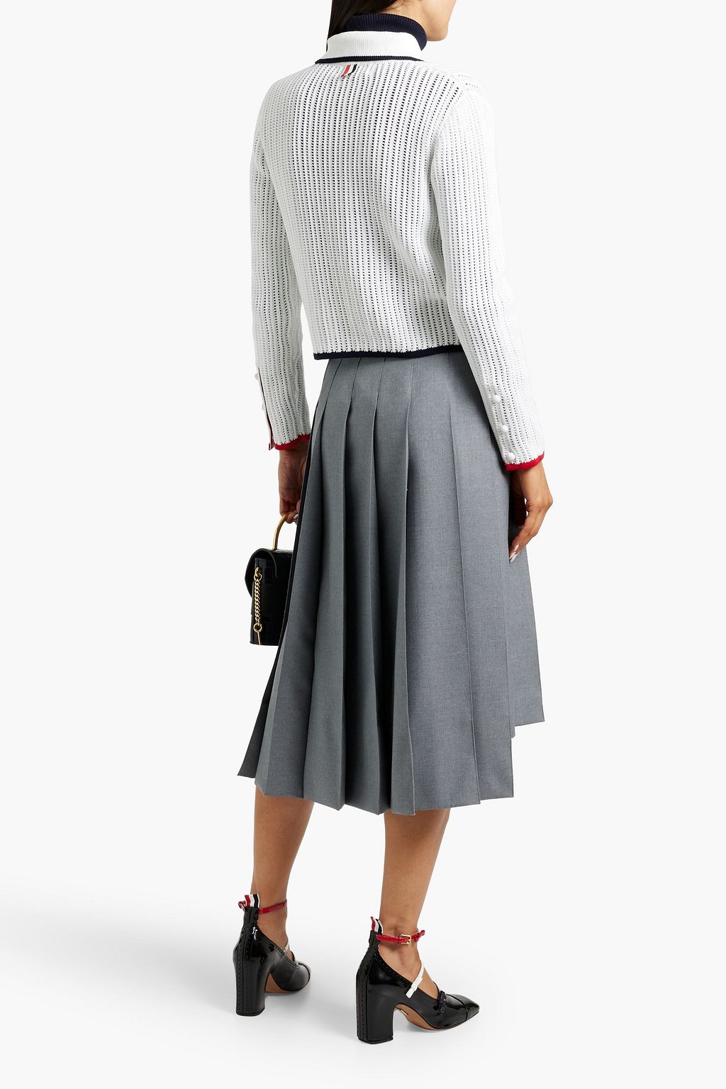 THOM BROWNE Pointelle-knit cotton cardigan