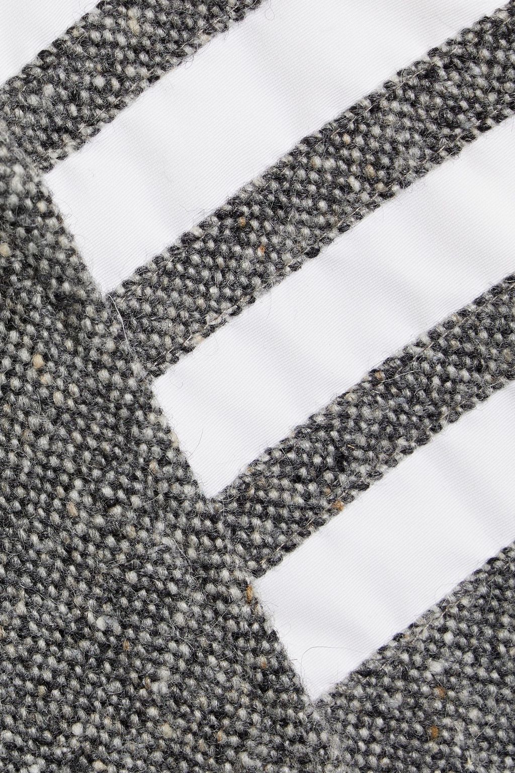 THOM BROWNE Striped merino wool and mohair-blend tweed down vest