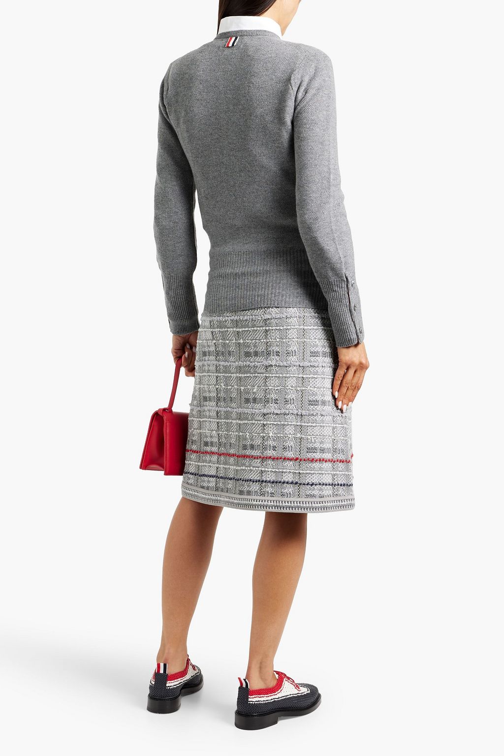 THOM BROWNE Cashmere-piqué cardigan