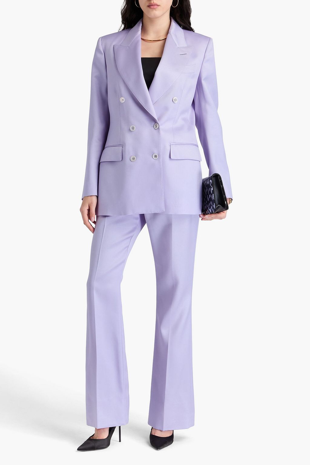 TOM FORD Double-breasted wool and silk-blend mikado blazer