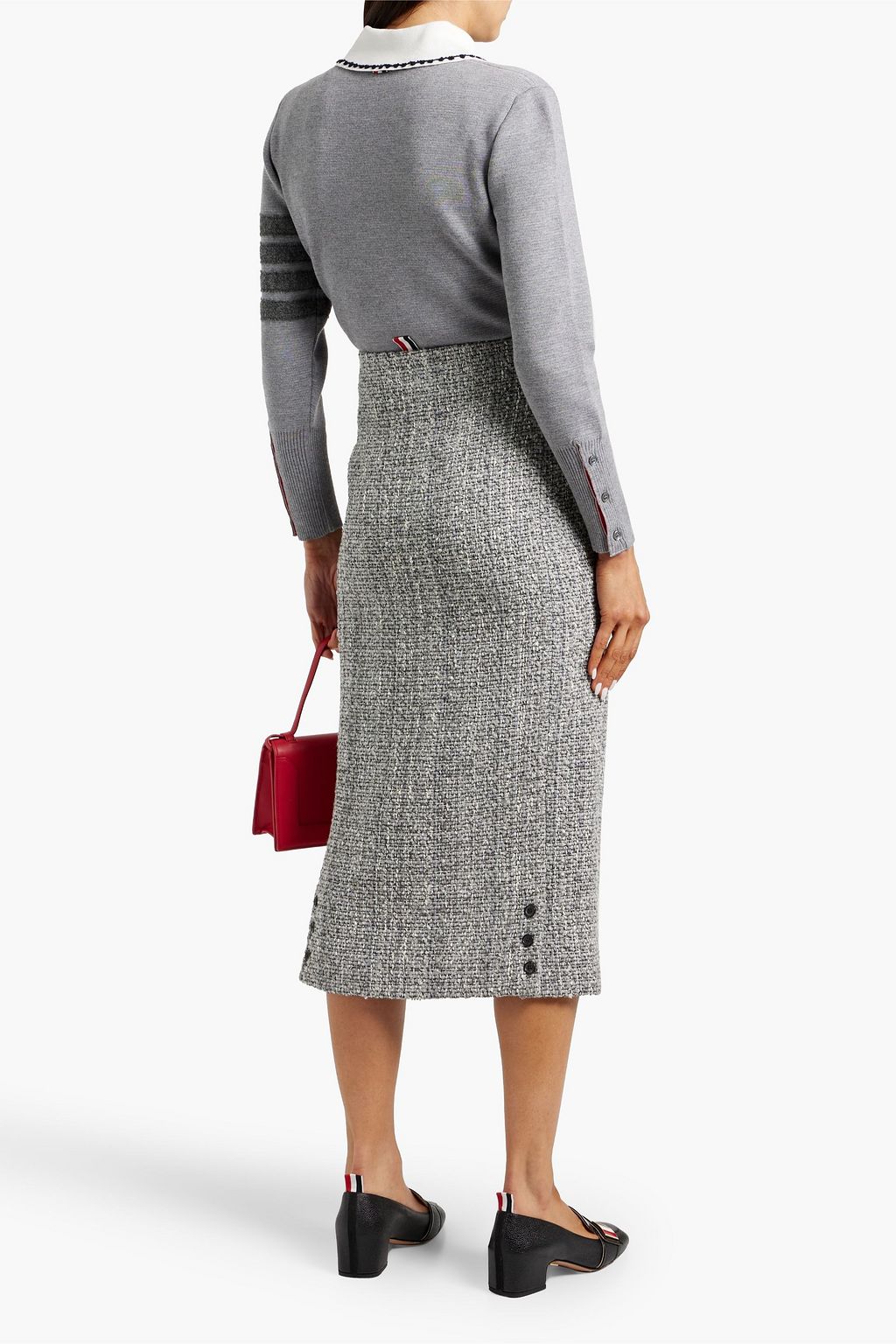 THOM BROWNE Striped merino wool sweater